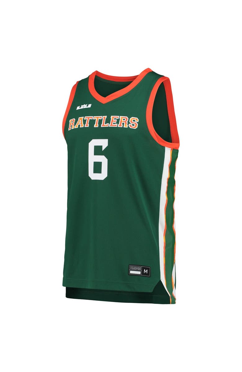 NIKE X LEBRON JAMES Men's Nike x LeBron James Green Florida A&M Rattlers Replica Basketball Jersey, Alternate, color, Green