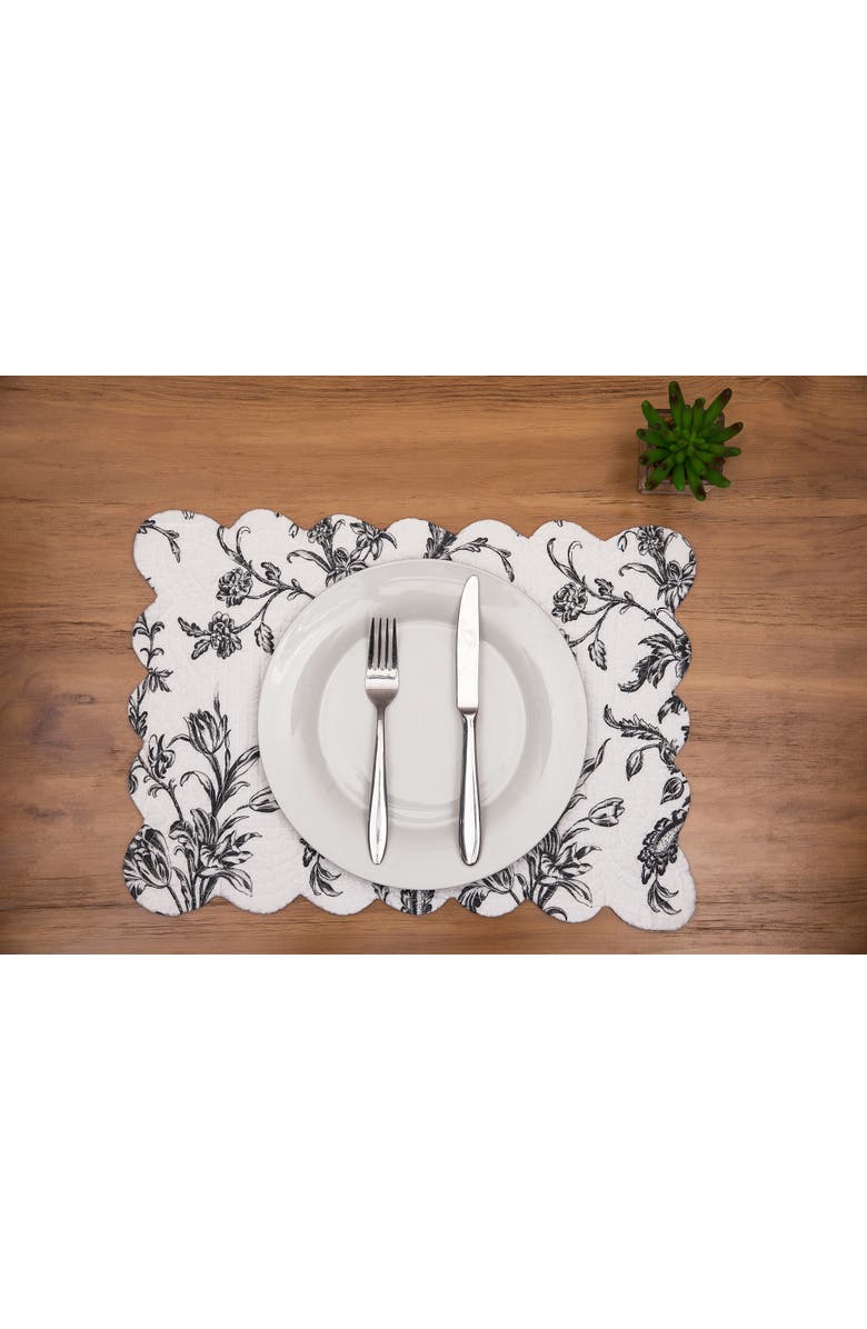 C&F Home Bleighton Black Placemats Set of 6, 13" x 19", Alternate, color, 
