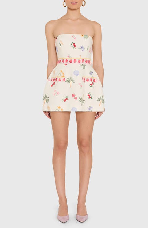 Bethany Strapless Linen Blend Romper