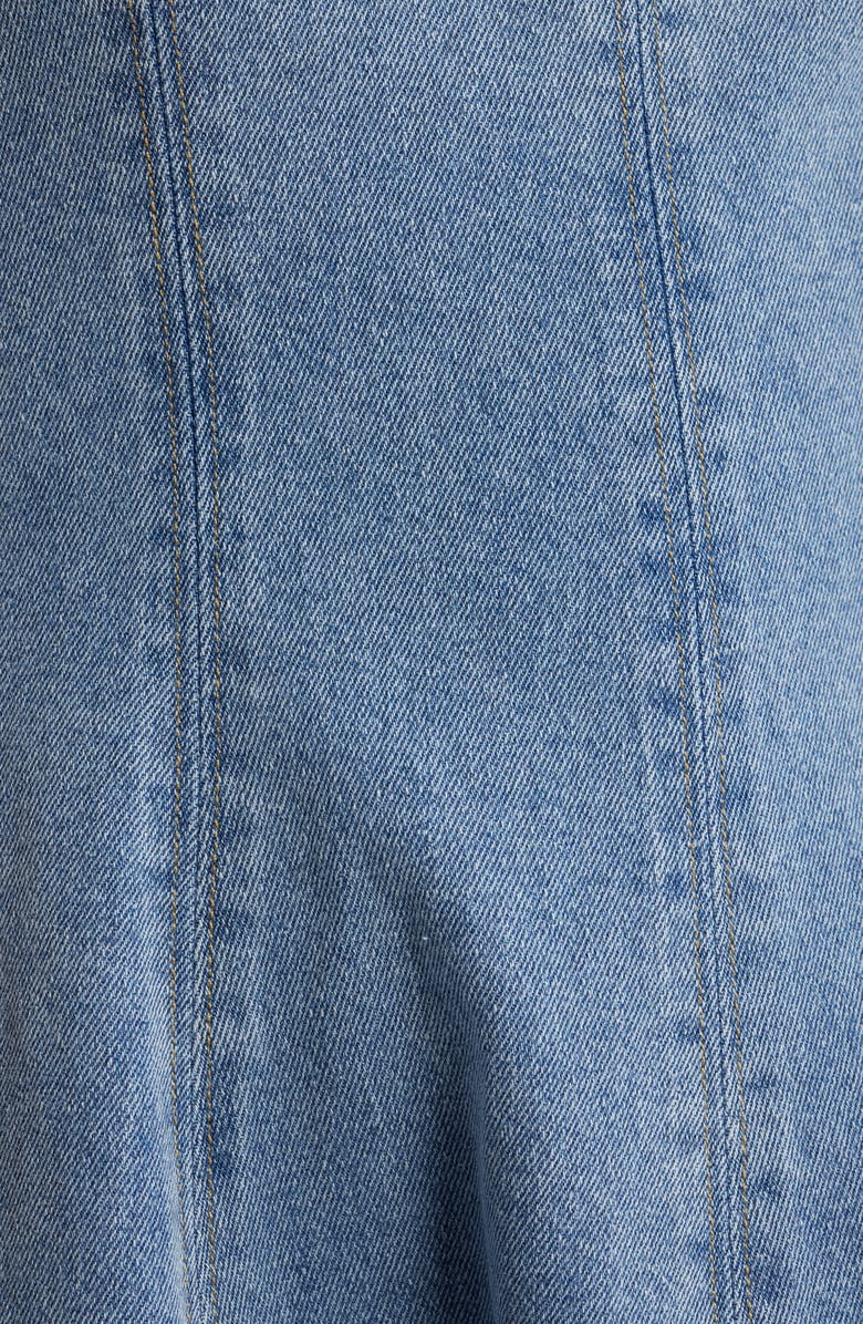 FREEMARKET Denim Fit & Flare Midi Dress, Alternate, color, Light Denim