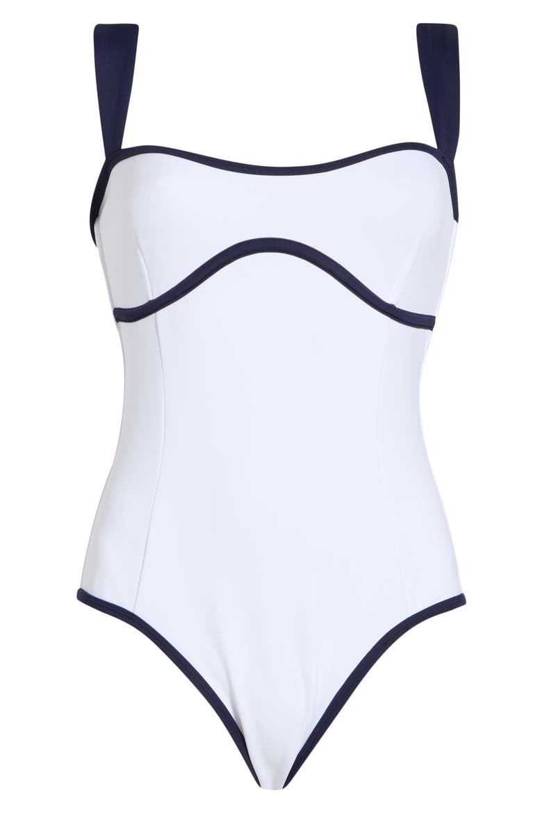 Sweetheart Neck Compression One-Piece Swimsuit, Alternate, color, WHITE001