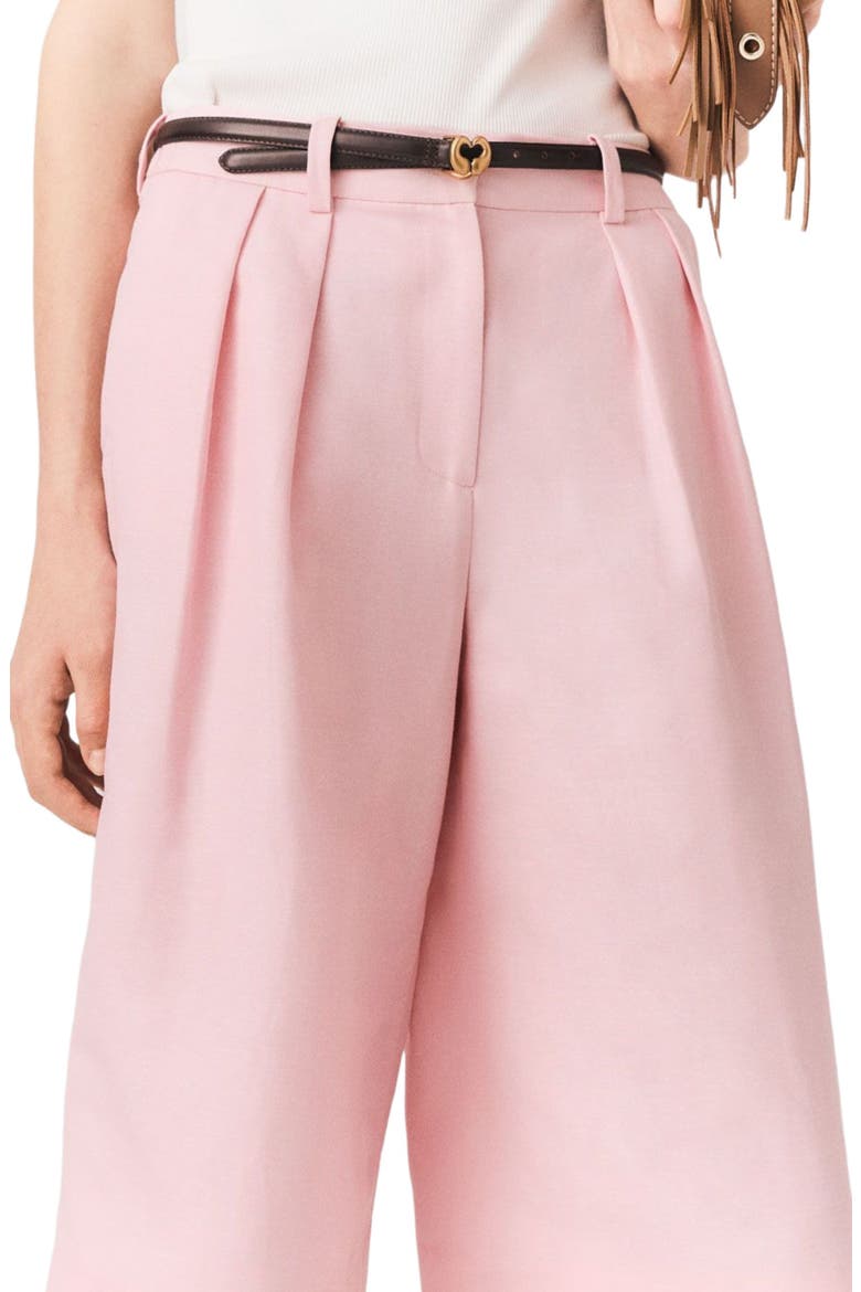 Pleated linen blend Bermuda shorts, Alternate, color, Pink