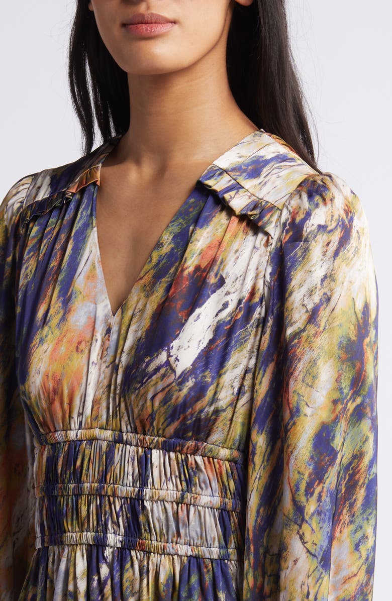 Julia Jordan Abstract Print Long Sleeve Midi Dress, Alternate, color,