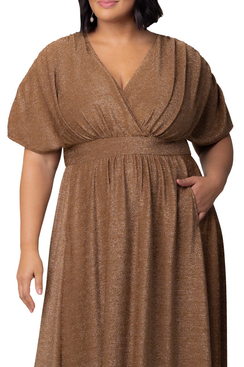 Geneva Metallic Gown, Alternate, color, MOCHA SPARKLE