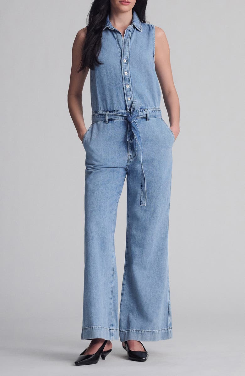 Mavi Jeans Elara Sleeveless Denim Jumpsuit, Main, color, Light Well Blue