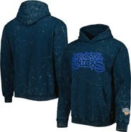 THE WILD COLLECTIVE Unisex The Wild Collective Blue New York Knicks Tonal Acid Wash Pullover Hoodie