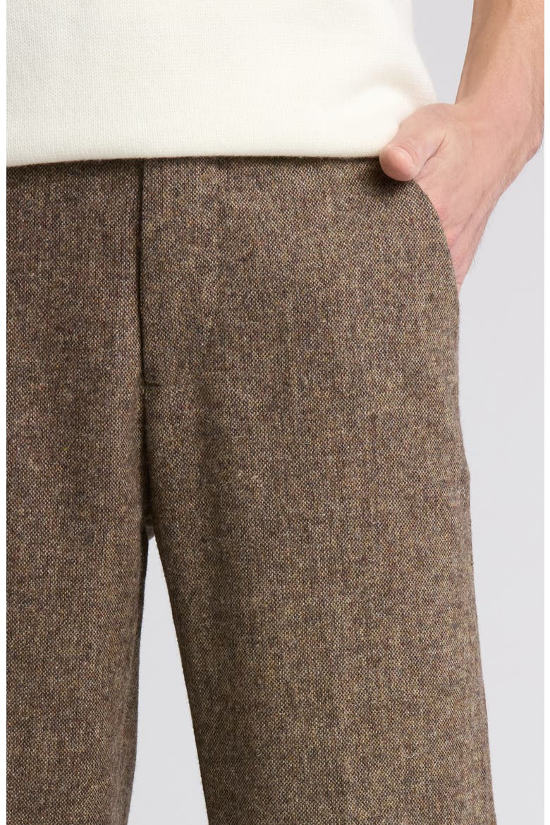 Herringbone Wool Blend Tweed Pants, Alternate, color, BROWN TWEED