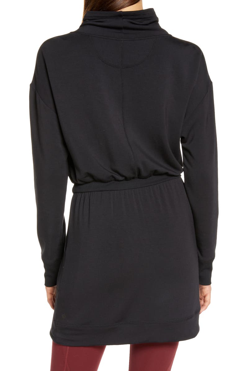Zella Peaceful Funnel Neck Tie Waist Sweatshirt, Alternate, color, 