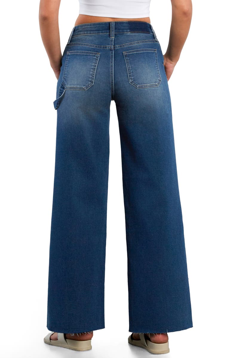 HINT OF BLU Raw Hem Wide Leg Carpenter Jeans, Alternate, color, Atlas Blue