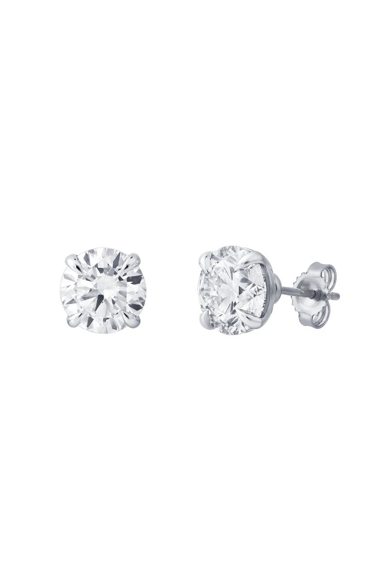 LuvMyJewelry Nisara 4 Ct TW Lab Grown Round Diamond Studs 14K Gold Earrings, Main, color, 14K White Gold