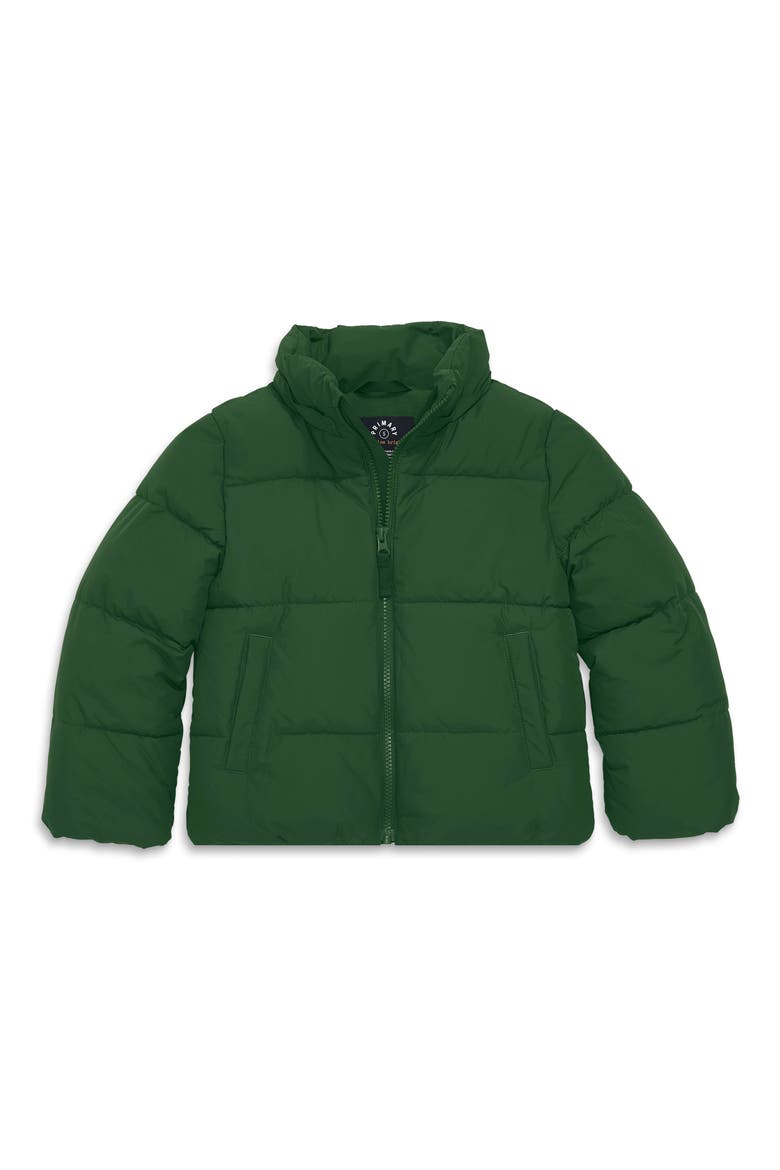 Kids' Fleece-Lined Puffer Jacket, Alternate, color, EVERGREEN