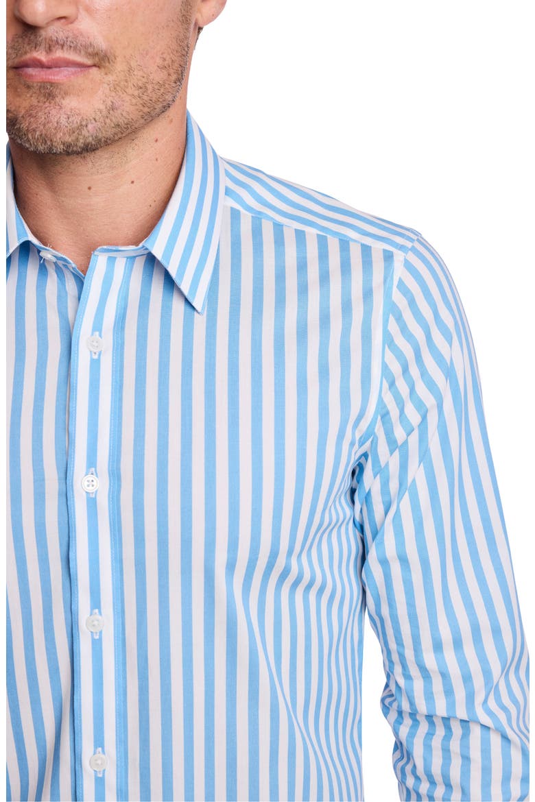 Parker Trim Fit Stretch Cotton Button-Up Shirt, Alternate, color, LIGHT BLUE WHITE STRIPES