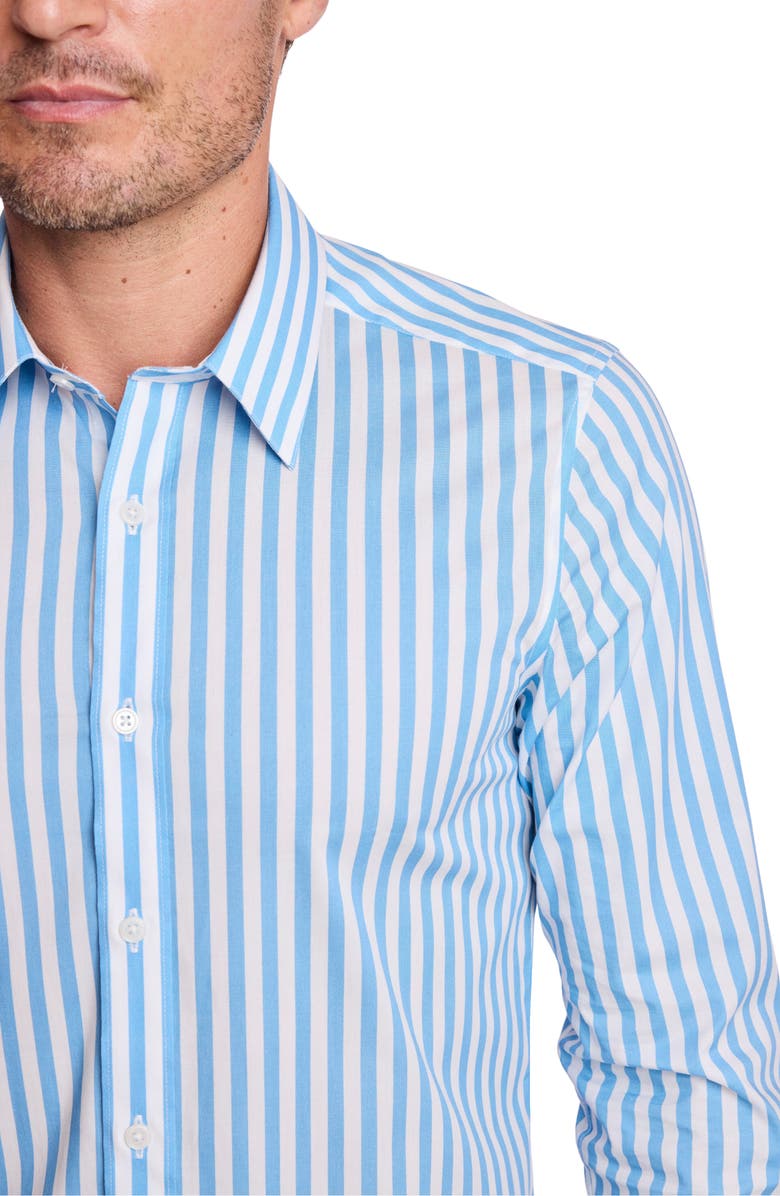 PAISLEY & GRAY Parker Trim Fit Stretch Cotton Button-Up Shirt, Alternate, color, Light Blue White Stripes