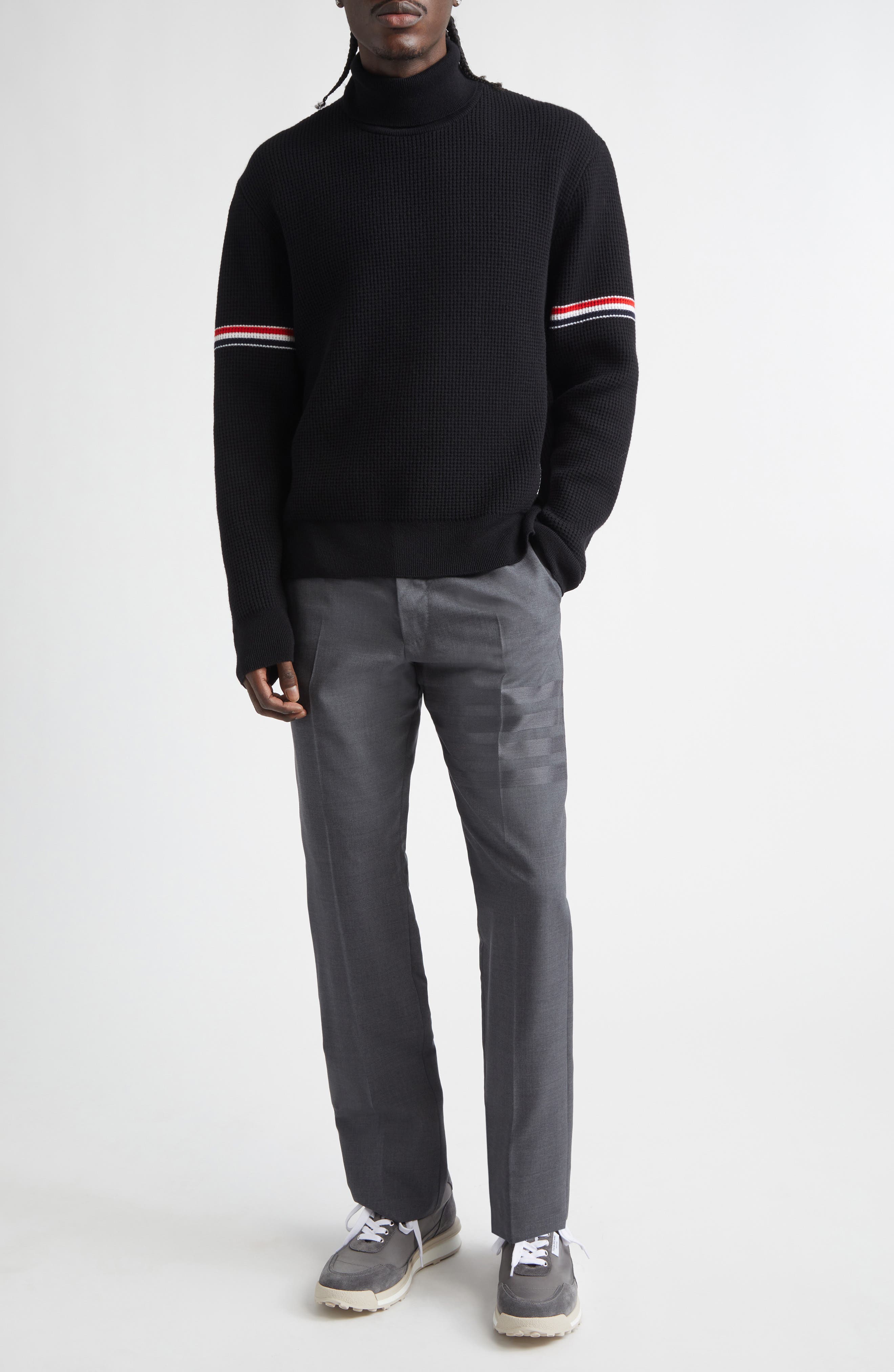 4-Bar Melange Wool Pants - image 2