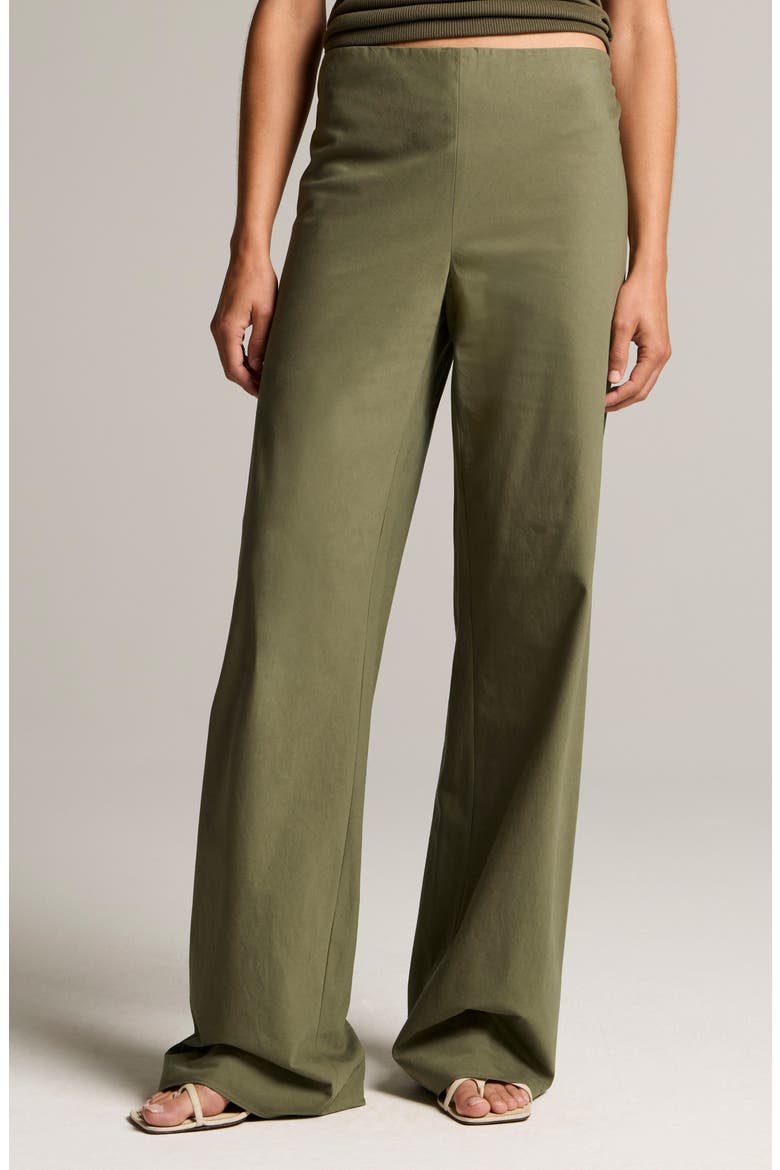 Colette High Waist Cotton Twill Bias Pants, Main, color, PINE GROVE