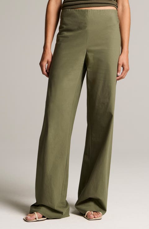 Colette High Waist Cotton Twill Bias Pants