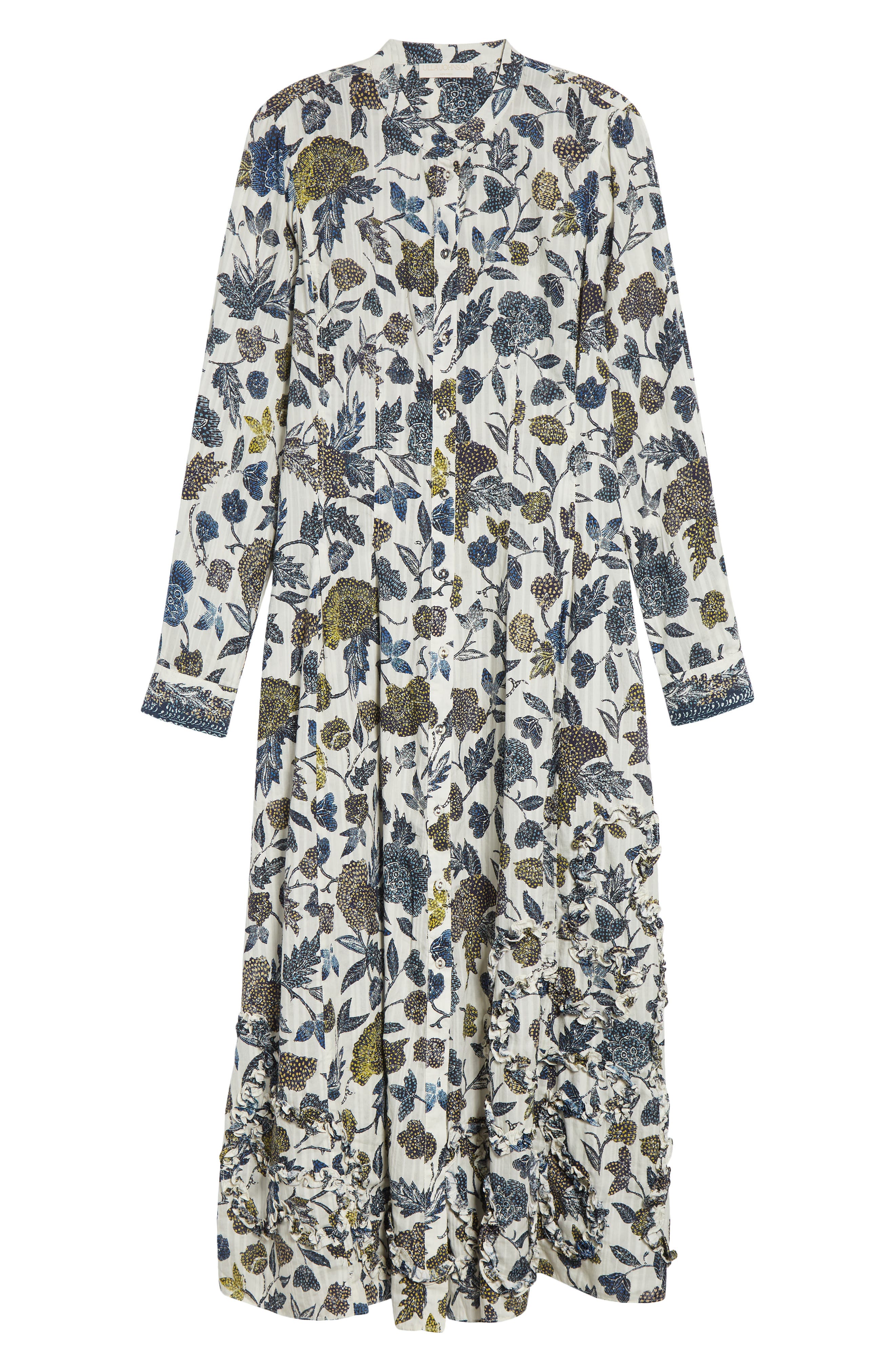 Ulla Johnson Laurentine Floral Print Long Sleeve Dress In White