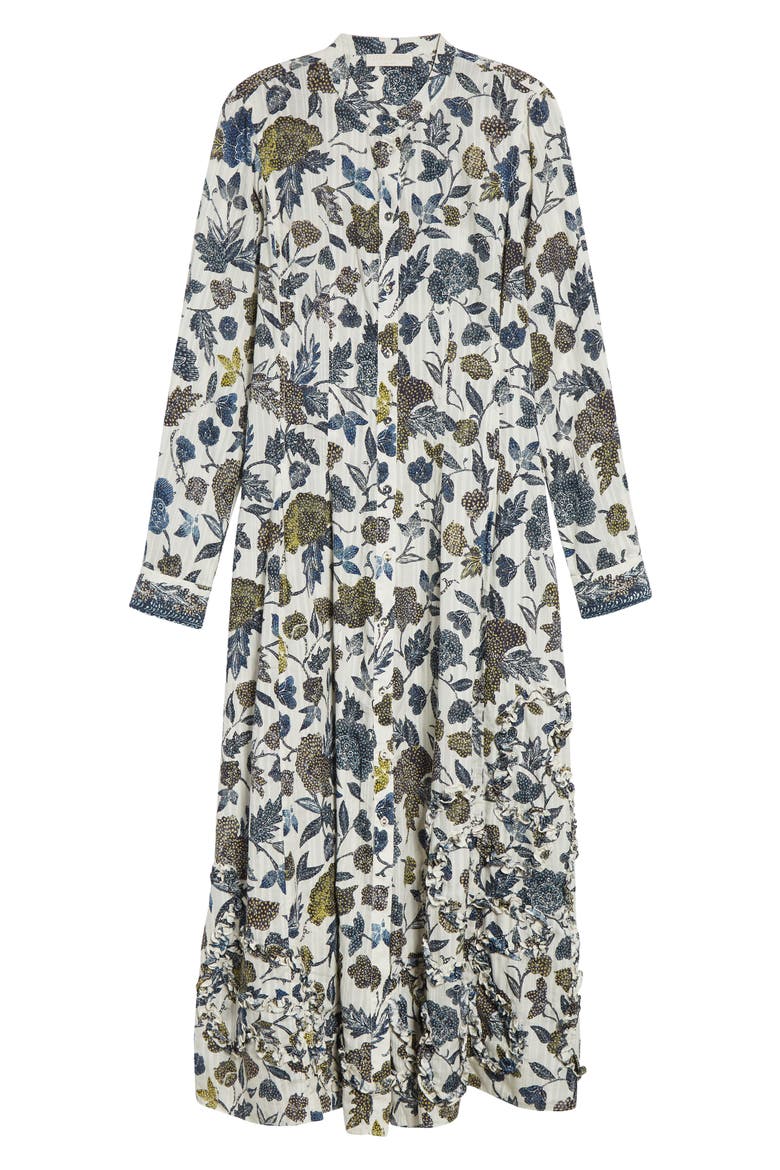 Laurentine Floral Print Long Sleeve Dress, Alternate, color, PORCELAIN