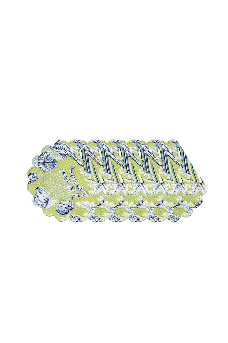 Fenwick Isle Round Placemat Set of 6, Alternate, color, Green