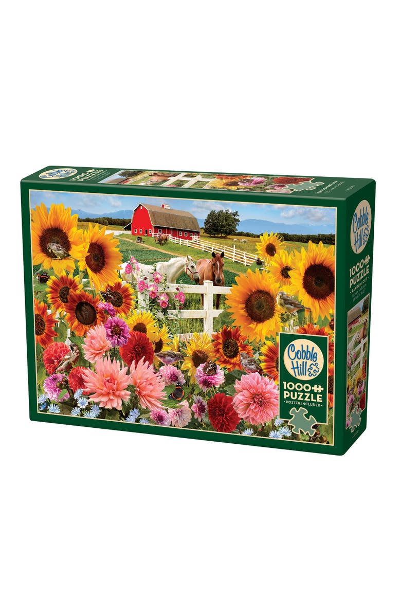 Cobble Hill Sunflower Farm 1000 Piece Puzzle, Main, color, Multicolored