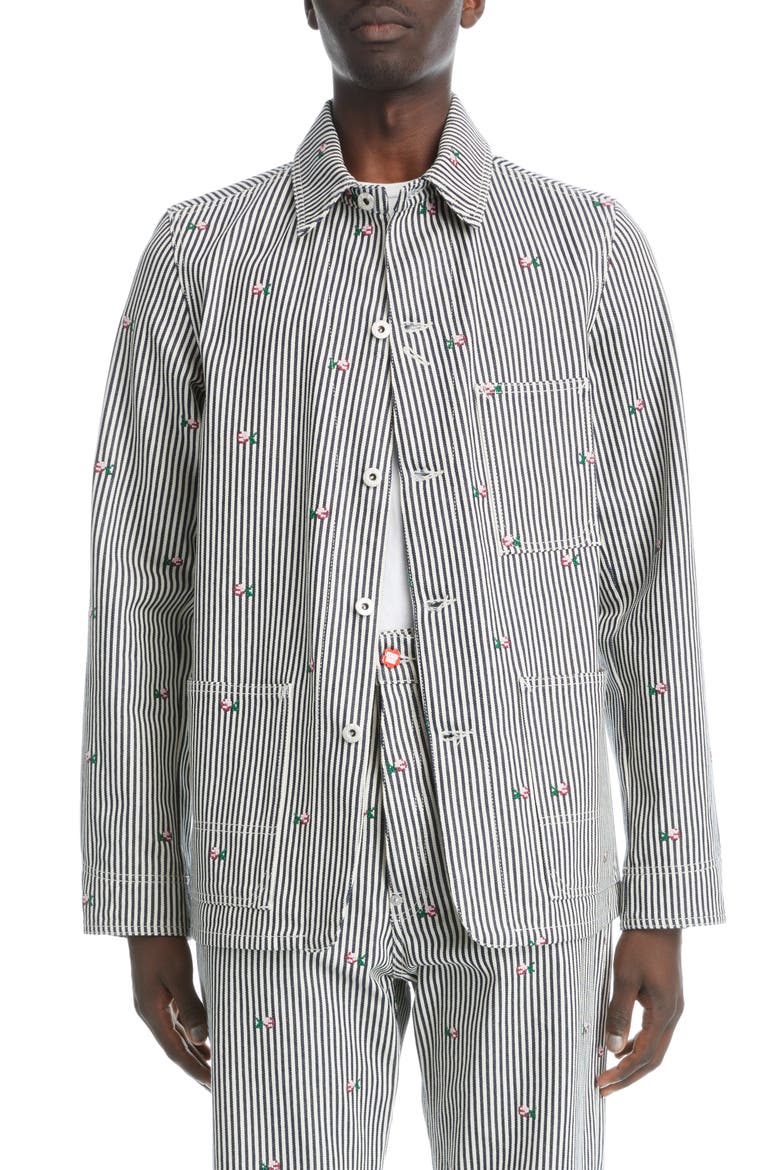 Rinse Stripe Workwear Denim Shirt Jacket, Main, color, DM - RINSE BLUE DENIM