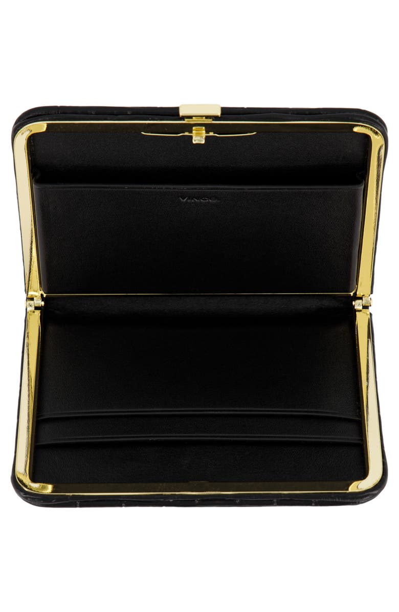 Vince Croc Embossed Frame Wallet, Alternate, color, Black