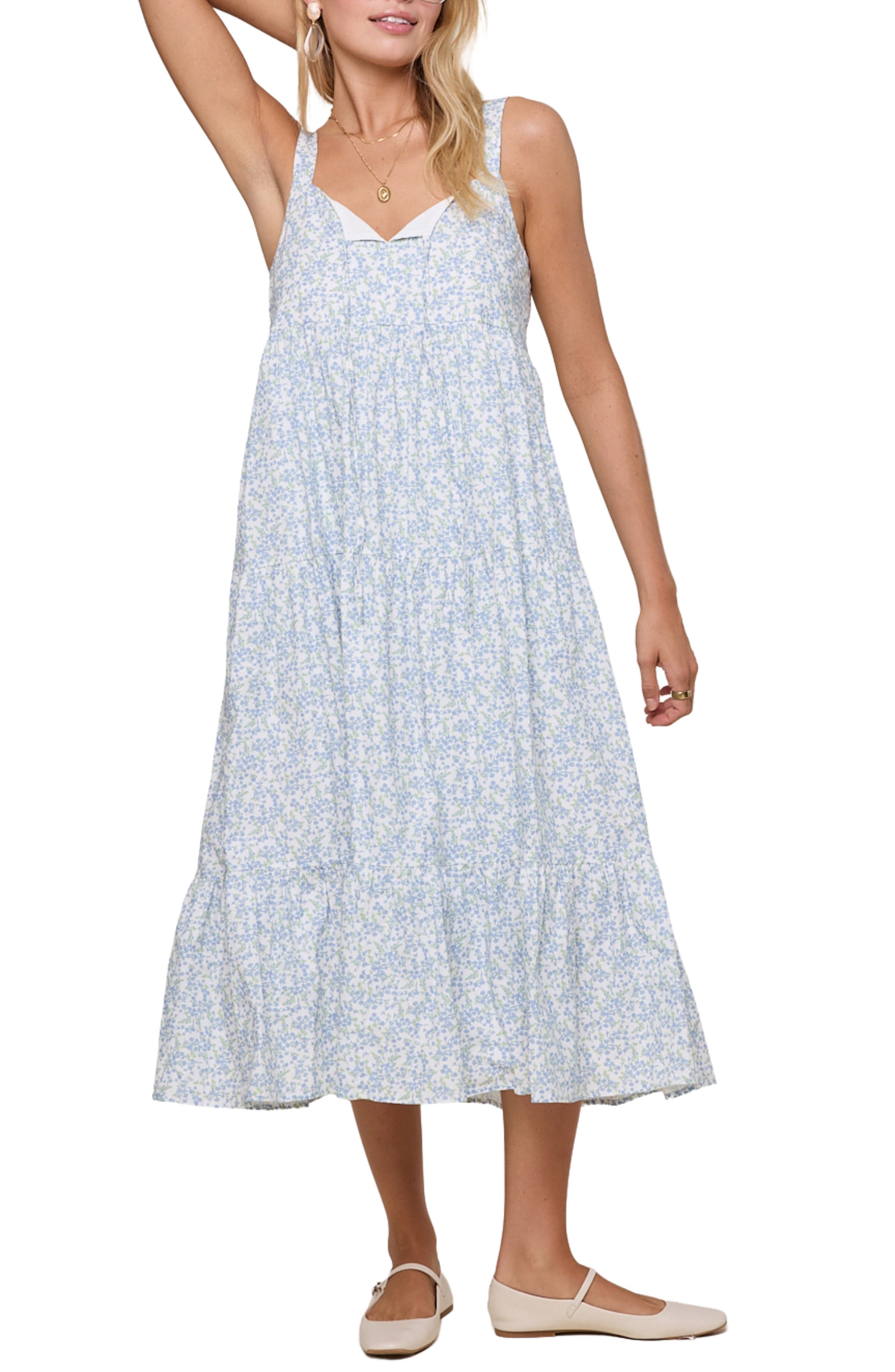 Flroal Tiered Midi Dress