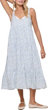 WISHLIST Flroal Tiered Midi Dress