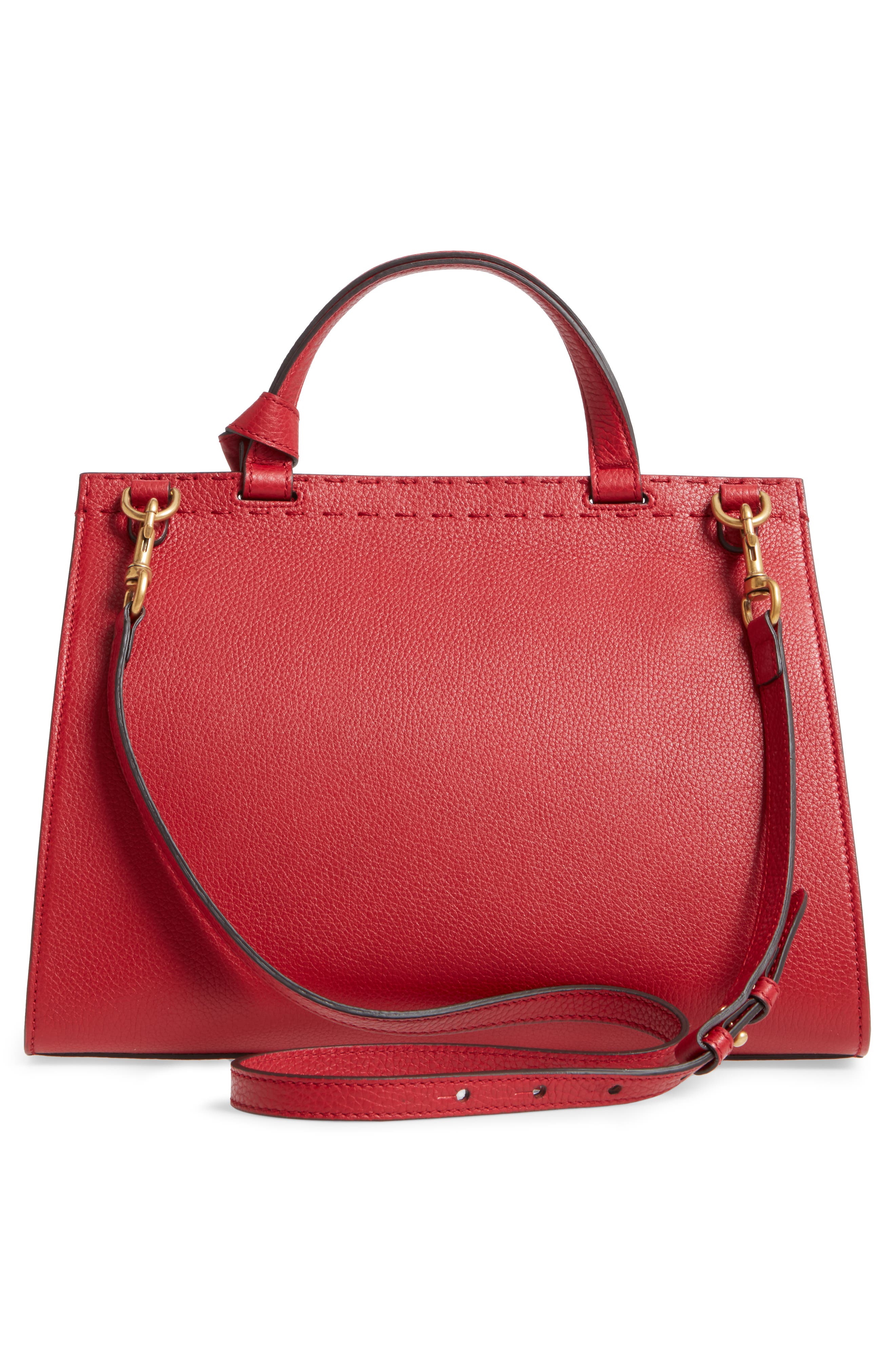 Gucci GG Marmont Top Handle Leather Satchel, Alternate, color, 
