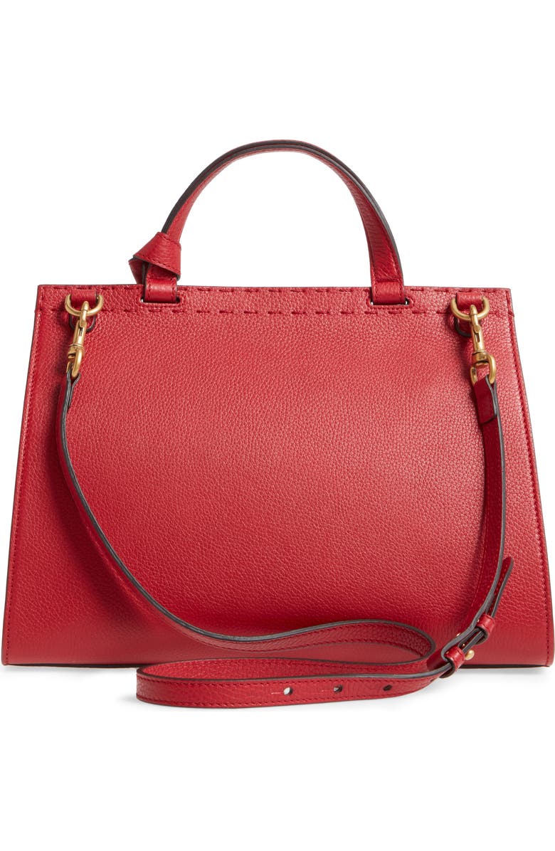 Gucci GG Marmont Top Handle Leather Satchel, Alternate, color,