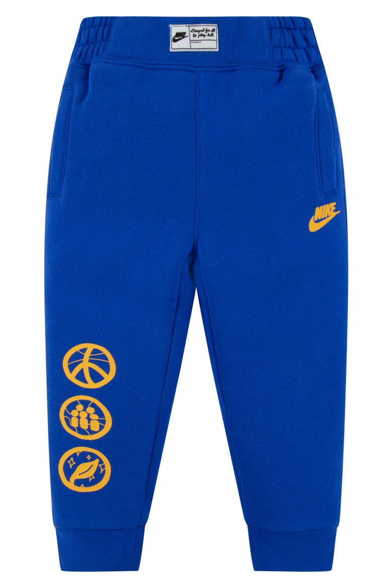Kids' Graphic Fleece Pants, Main, color, GAME ROYAL