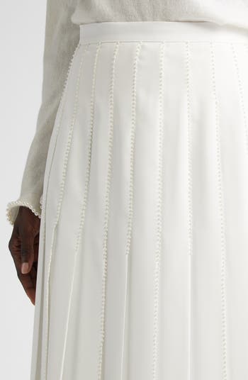 Lafayette 148 New York Hand Beaded Faux Pearl Pleated