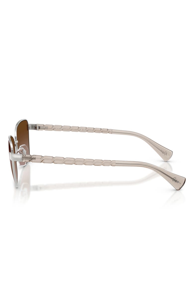 RALPH 56mm Oversize Gradient Irregular Sunglasses, Alternate, color, Shiny Silver / Gradient Brown