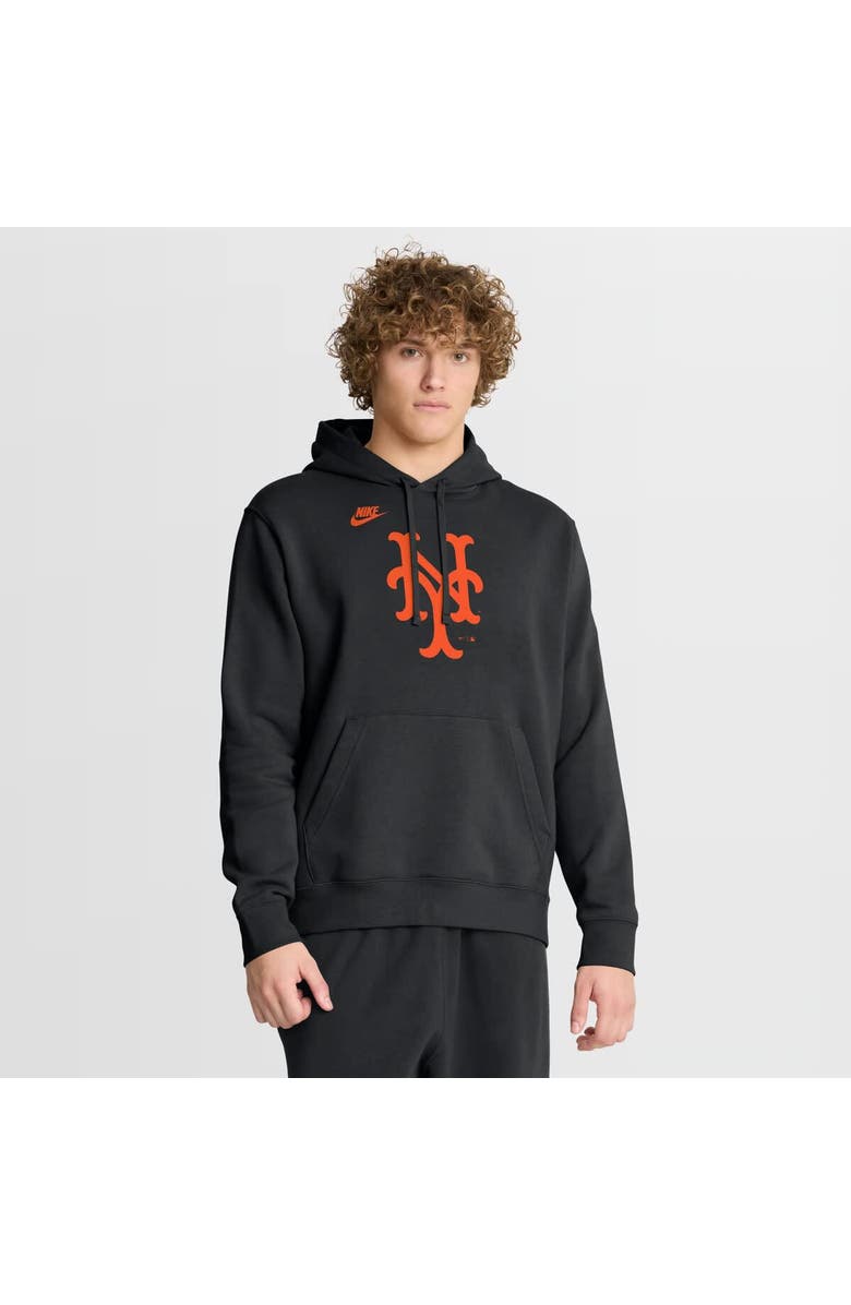 Nike Men's Nike Black New York Mets Cooperstown Collection Logo Club Hoodie, Main, color, Black