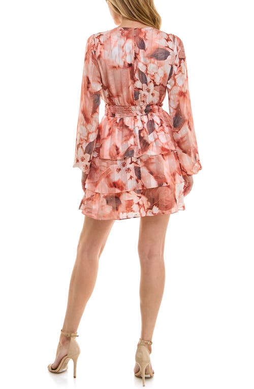 Socialite Long Sleeve Metallic Tiered Minidress