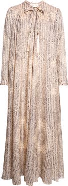 Zimmermann Ascent Print Long Sleeve Silk Maxi Dress