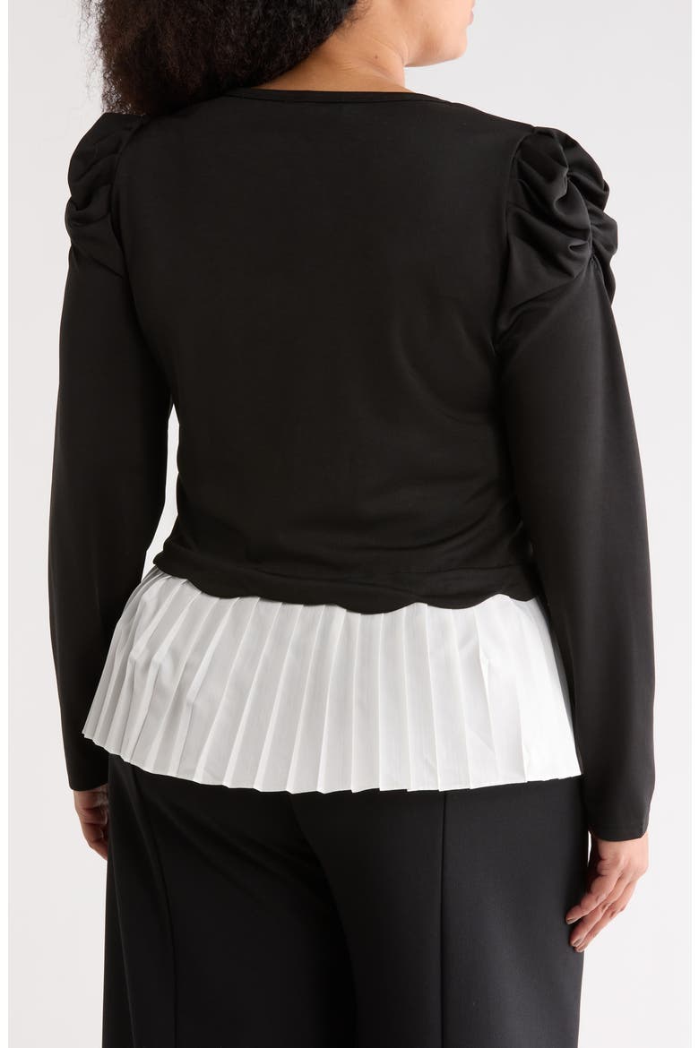 Pria Long Sleeve Twofer Top, Alternate, color, BLACK/ WHITE