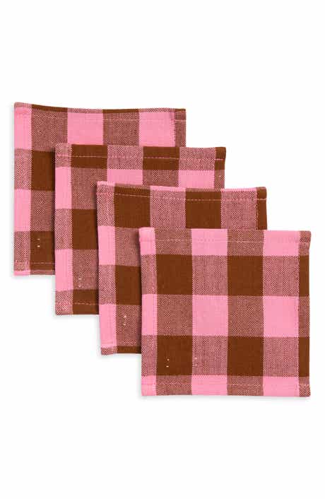 Heather Taylor Home Candy Gingham Set of 4 Cocktail Napkins