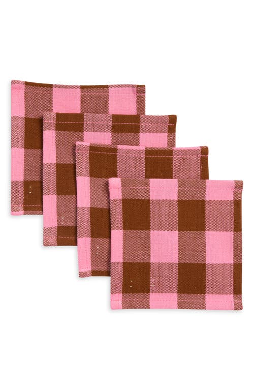 Heather Taylor Home Candy Gingham Set Of 4 Cocktail Napkins