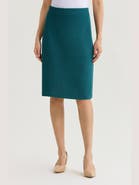 Misook Tonal Grid Straight Knit Skirt