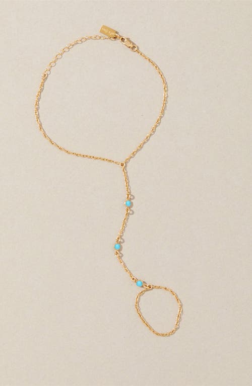 Set & Stones Cyrus Hand Chain In Gold/turquoise