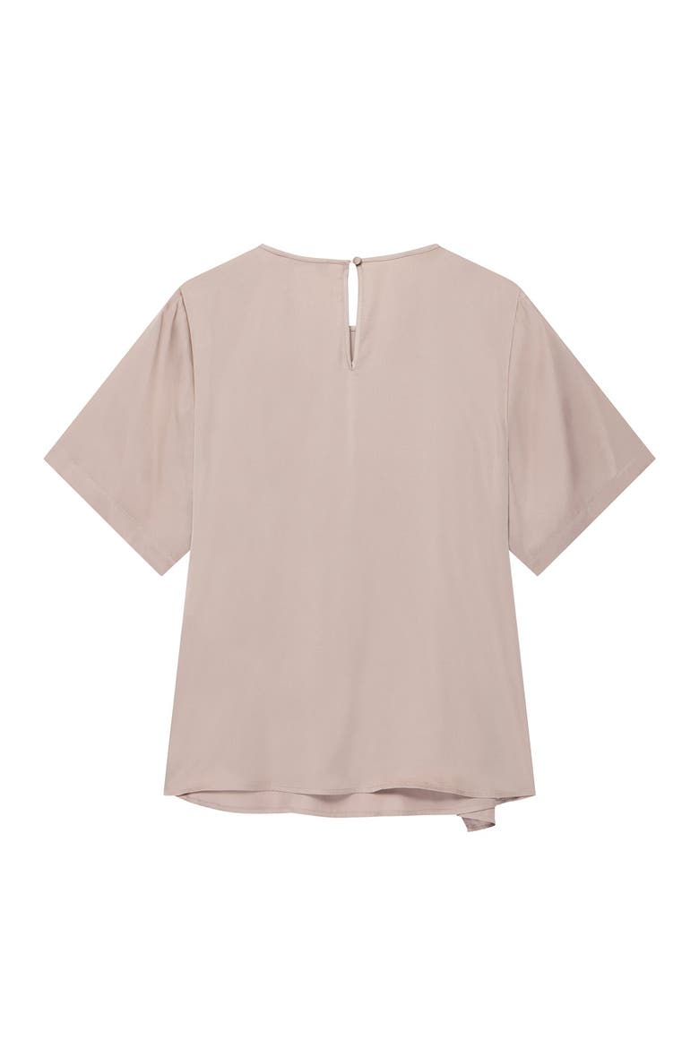 Satin Ruffle Front Top, Alternate, color, Neutral