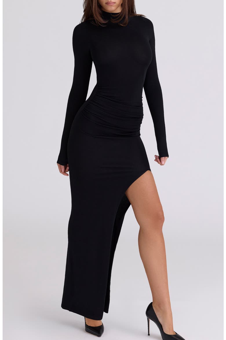 Anais Black Cocktail Dress, Alternate, color, BLACK