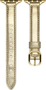 Posh Tech Carmen Skinny Metallic Leather Apple Watch® Watchband
