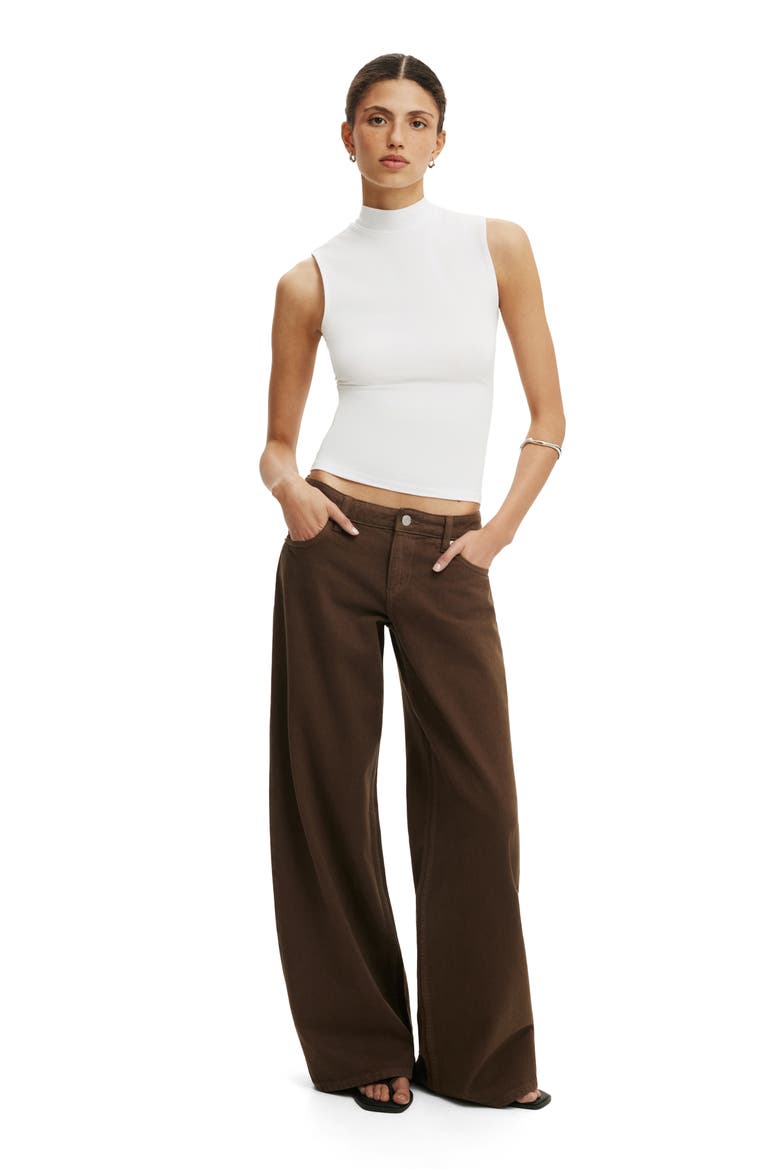 Women's Mock Neck Tank, Alternate, color, White