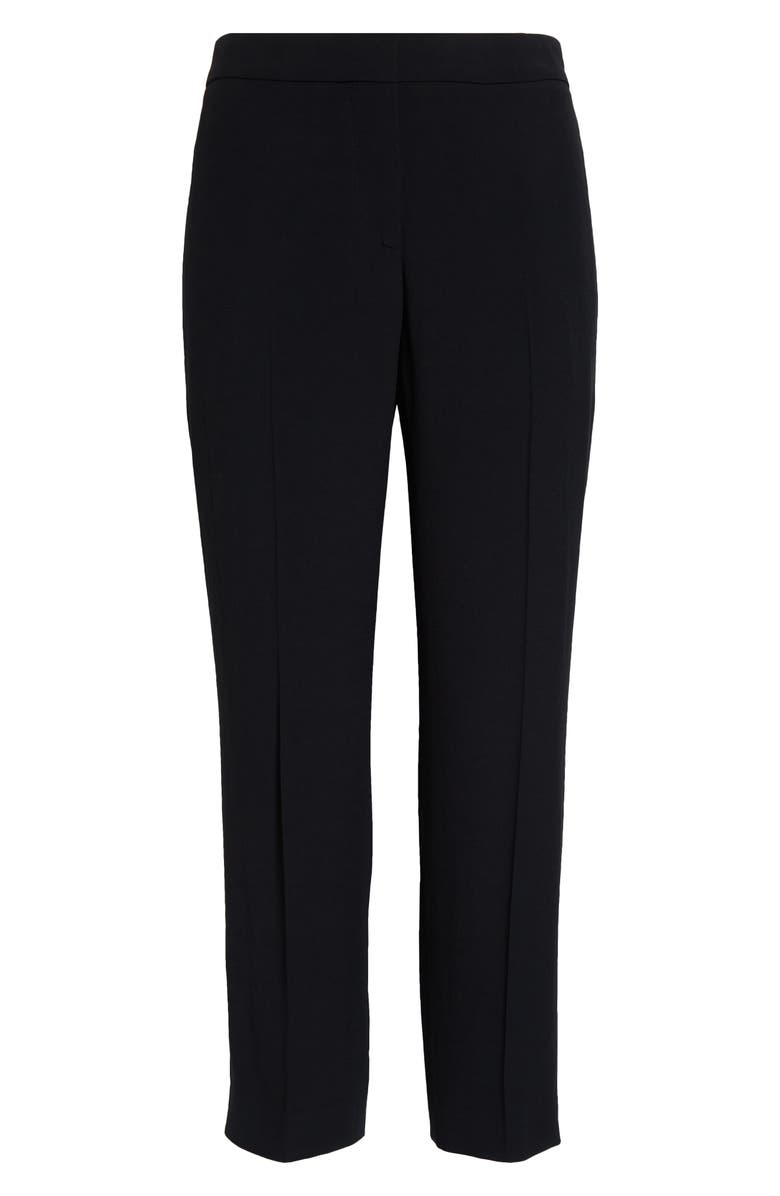 McQueen Leaf Crepe Cigarette Ankle Pants, Alternate, color, Black