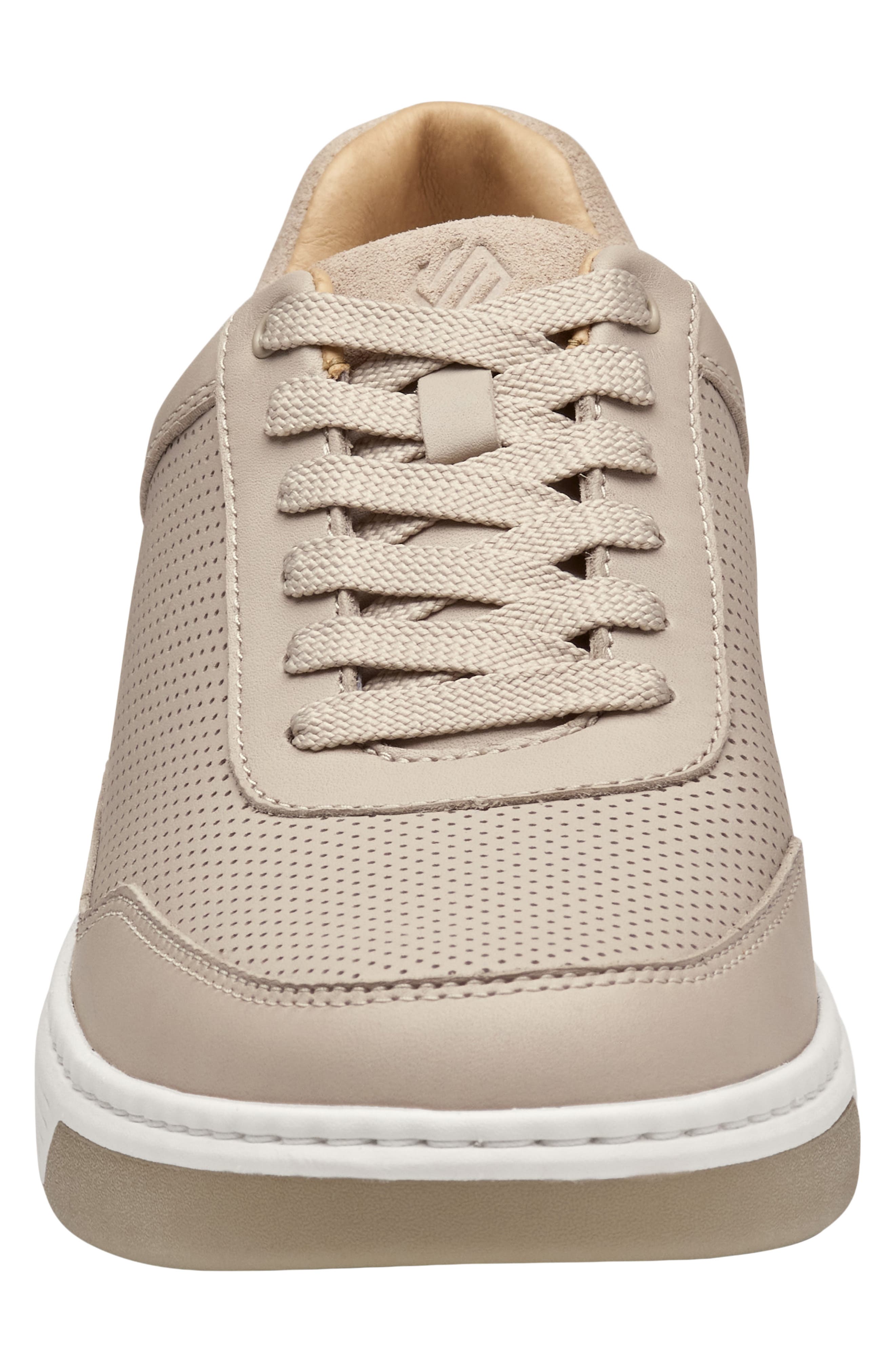 Dawson Perforated Leather Sneaker, Alternate, color, BEIGE FULL GRAIN