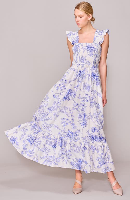 Melloday Floral Print Maxi Dress In Blue