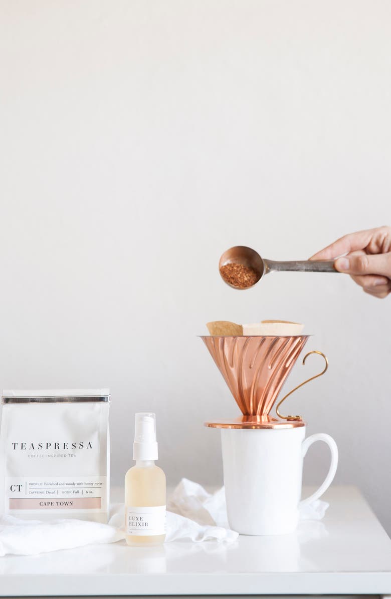 Teaspressa Green Gold Loose Tea & Vanilla Luxe Latte Sugar Cube Set, Alternate, color, 