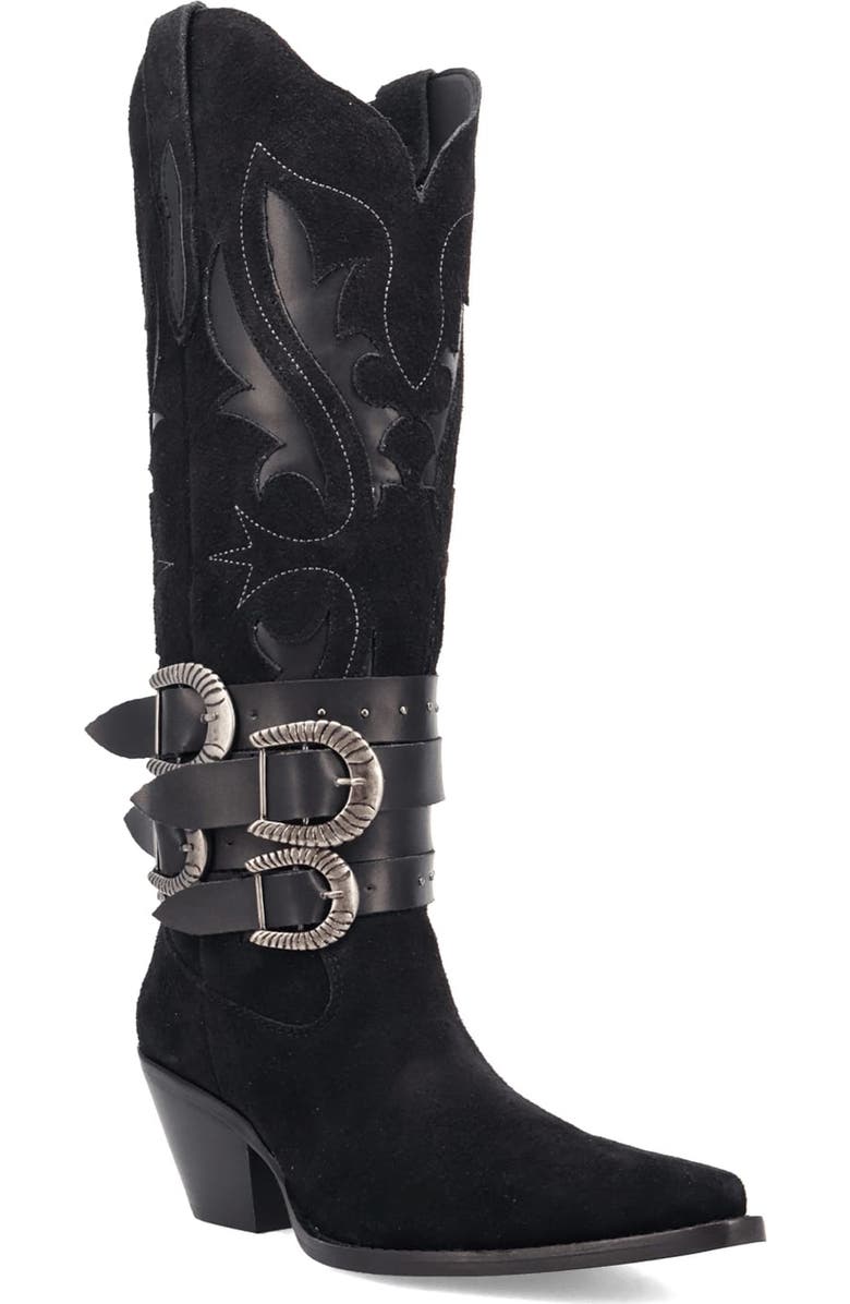 Dingo Buck Wild Knee High Western Boot, Main, color, Black